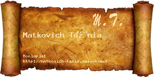 Matkovich Ténia névjegykártya